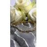 Elegant Tennis 925 Sterling Silver Gold Plated Bracelet Size 8