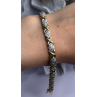 Elegant Tennis 925 Sterling Silver Gold Plated Bracelet Size 8