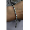 Tennis 925 Sterling Silver Fire Opal & Beryl Link Bracelet Size 7.5