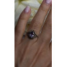 925 Sterling Silver Amethyst Set Floral Filigree Ring Pendant & Earrings