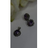 925 Sterling Silver Amethyst Set Floral Filigree Ring Pendant & Earrings