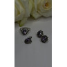925 Sterling Silver Amethyst Set Floral Filigree Ring Pendant & Earrings