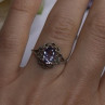 925 Sterling Silver Amethyst Set Floral Filigree Ring Pendant & Earrings