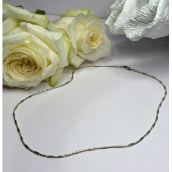 Minimalist 925 Sterling Silver Snake Chain Necklace Vintage Italian Style