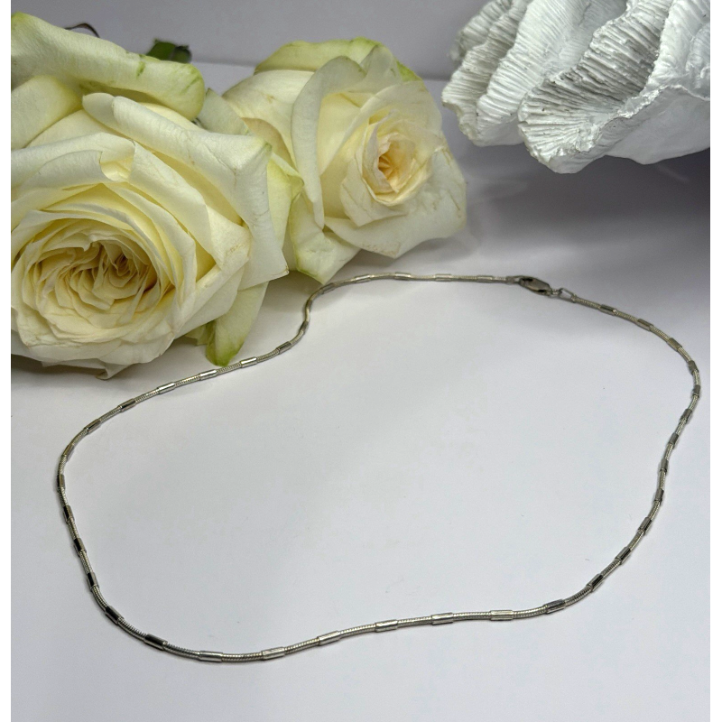 Minimalist 925 Sterling Silver Snake Chain Necklace Vintage Italian Style