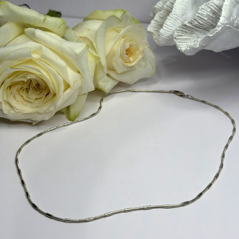Minimalist 925 Sterling Silver Snake Chain Necklace Vintage Italian Style