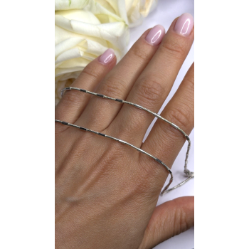 Minimalist 925 Sterling Silver Snake Chain Necklace Vintage Italian Style