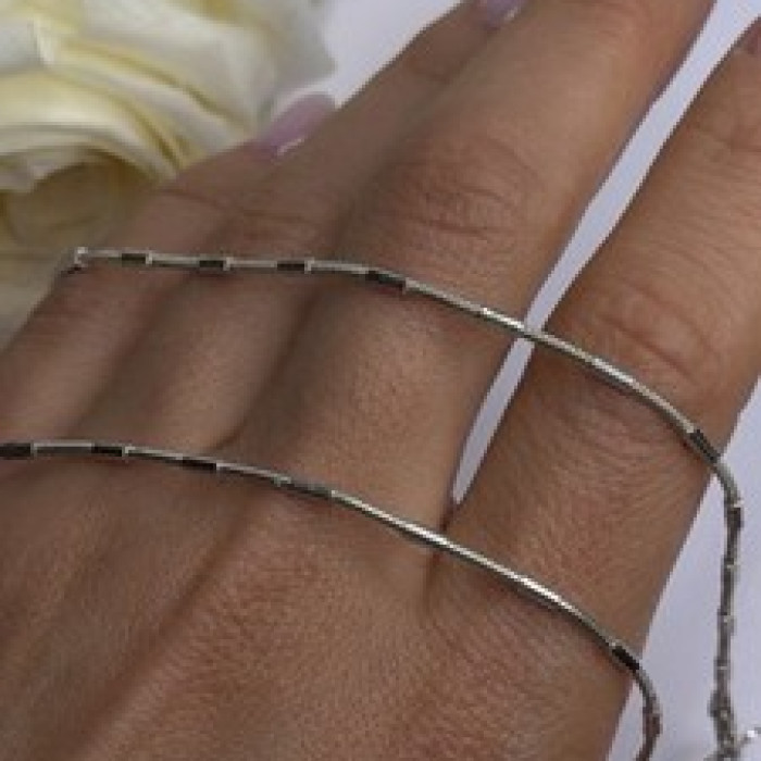 Minimalist 925 Sterling Silver Snake Chain Necklace Vintage Italian Style