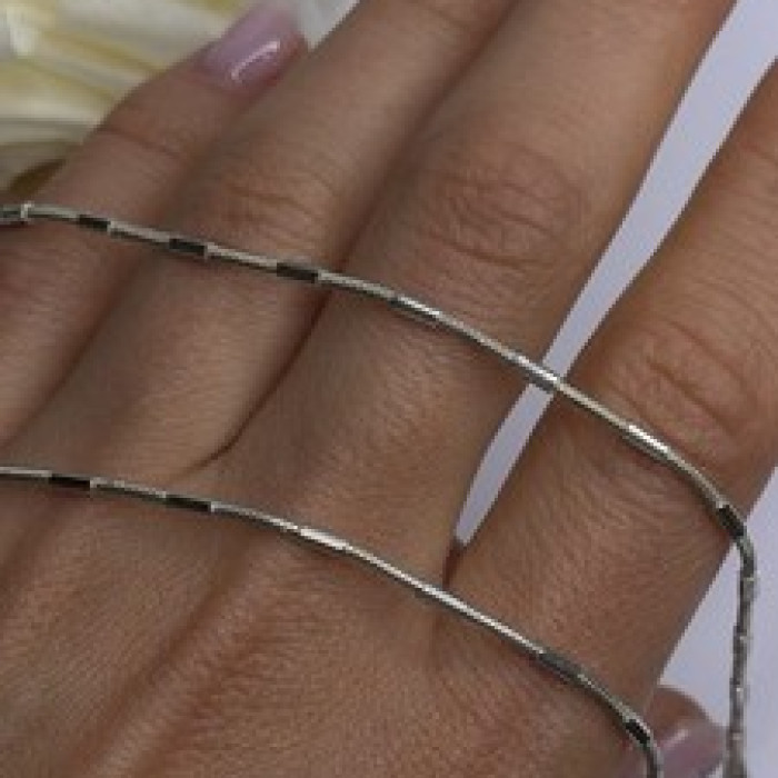 Minimalist 925 Sterling Silver Snake Chain Necklace Vintage Italian Style