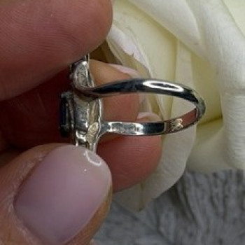 Vintage Grapevine Leaf Design 925 Sterling Silver Amethyst Ring Size 8