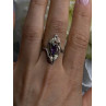 Vintage Grapevine Leaf Design 925 Sterling Silver Amethyst Ring Size 8