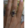 Vintage Grapevine Leaf Design 925 Sterling Silver Amethyst Ring Size 8