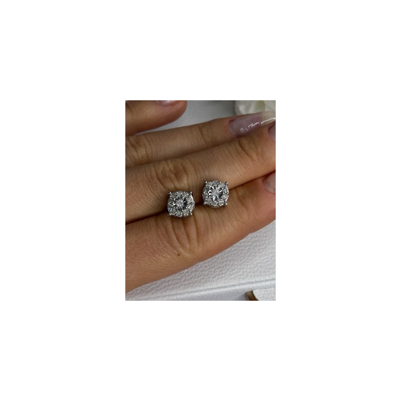 925 Sterling Silver Beryl Stud Earrings Length 0.35 Inch