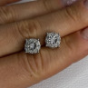 925 Sterling Silver Beryl Stud Earrings Length 0.35 Inch