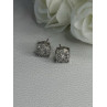 925 Sterling Silver Beryl Stud Earrings Length 0.35 Inch