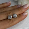 925 Sterling Silver Beryl Stud Earrings Length 0.35 Inch