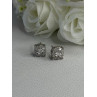 925 Sterling Silver Beryl Stud Earrings Length 0.35 Inch
