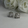 925 Sterling Silver Beryl Stud Earrings Length 0.35 Inch