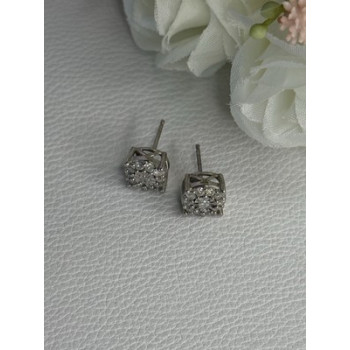 925 Sterling Silver Beryl Stud Earrings Length 0.35 Inch