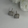 925 Sterling Silver Beryl Stud Earrings Length 0.35 Inch