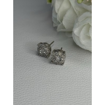 925 Sterling Silver Beryl Stud Earrings Length 0.35 Inch