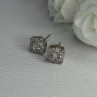 925 Sterling Silver Beryl Stud Earrings Length 0.35 Inch