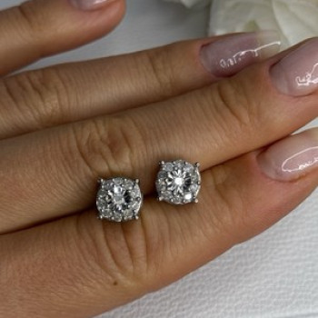 925 Sterling Silver Beryl Stud Earrings Length 0.35 Inch