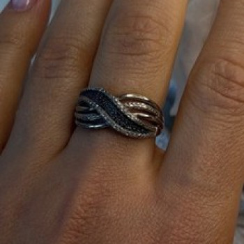 Elegant 925 Sterling Silver Infinity Tiny Diamonds Ring Size 8