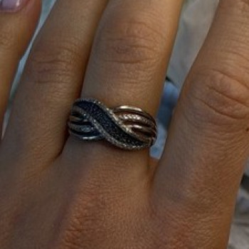 Elegant 925 Sterling Silver Infinity Tiny Diamonds Ring Size 8