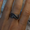 Elegant 925 Sterling Silver Infinity Tiny Diamonds Ring Size 8