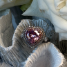 Romantic 925 Sterling Silver Pink Heart Topaz Ring Size 9
