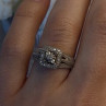 Vintage Princess Cut 925 Sterling Silver Diamonds Ring Size 7