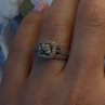 Vintage Princess Cut 925 Sterling Silver Diamonds Ring Size 7