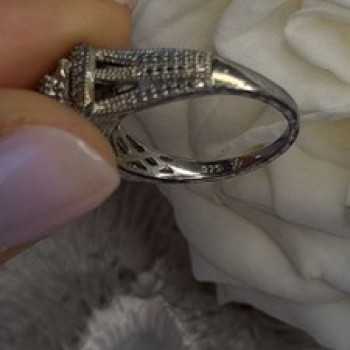 Vintage Princess Cut 925 Sterling Silver Diamonds Ring Size 7