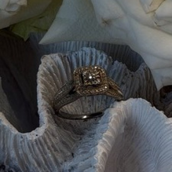 Vintage Princess Cut 925 Sterling Silver Diamonds Ring Size 7