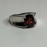925 Sterling Silver Red Shiny Garnet Ring Size 6