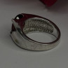 925 Sterling Silver Red Shiny Garnet Ring Size 6