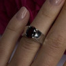 925 Sterling Silver Red Shiny Garnet Ring Size 6
