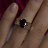 925 Sterling Silver Red Shiny Garnet Ring Size 6
