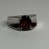 925 Sterling Silver Red Shiny Garnet Ring Size 6