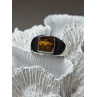 925 Sterling Silver Amber Men's Ring Size 8