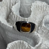 925 Sterling Silver Amber Men'S Ring Size 8