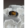 925 Sterling Silver Amber Men's Ring Size 8
