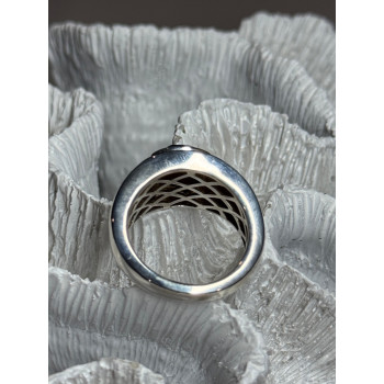 925 Sterling Silver Amber Men's Ring Size 8