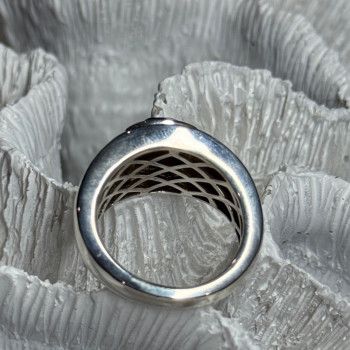 925 Sterling Silver Amber Men'S Ring Size 8