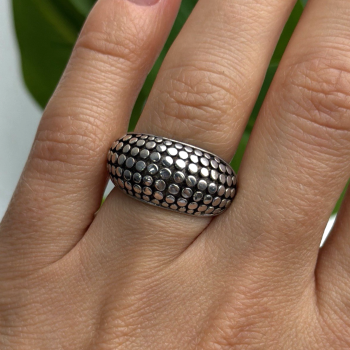Vintage 925 Sterling Silver Dome Bubble Ring Size 7