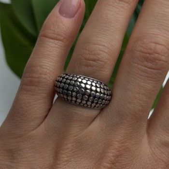 Vintage 925 Sterling Silver Dome Bubble Ring Size 7