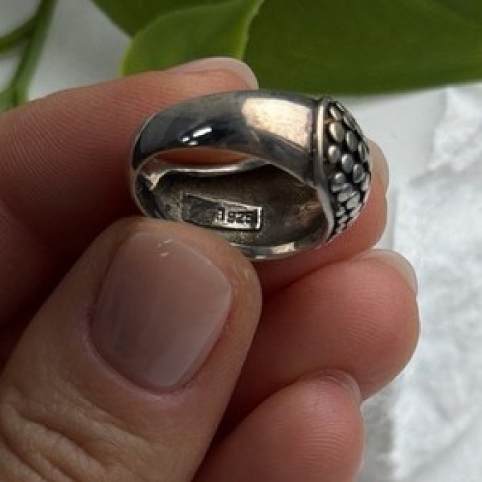 Vintage 925 Sterling Silver Dome Bubble Ring Size 7