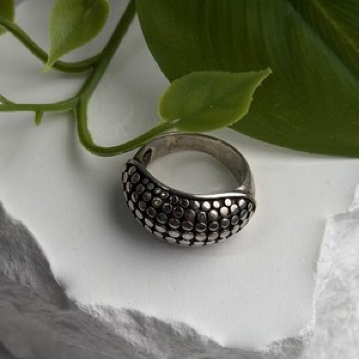 Vintage 925 Sterling Silver Dome Bubble Ring Size 7