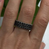 Vintage 925 Sterling Silver Black Spinel Band Ring Size 9